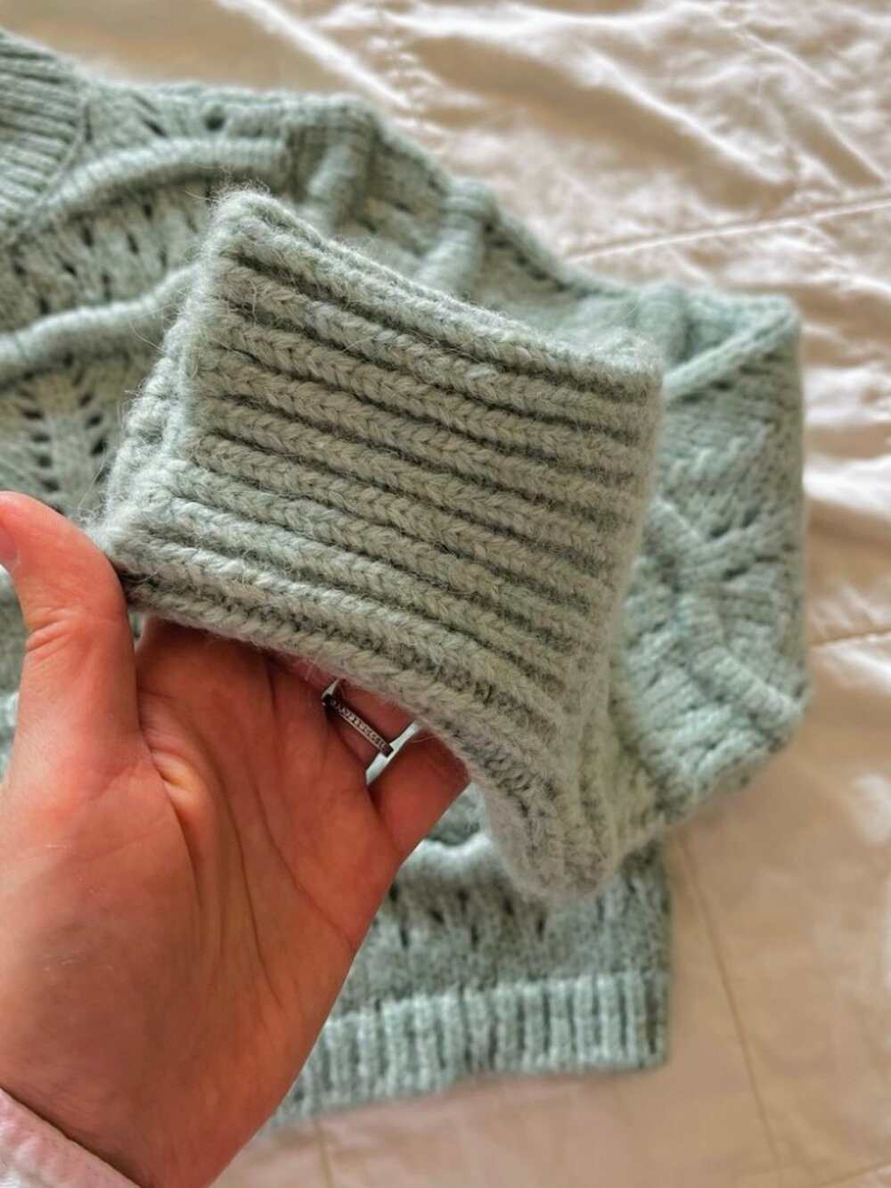 Mango Beautiful Mint Wool Blend Cropped Cardigan - Picture 7 of 12